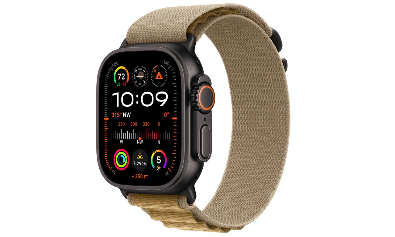Apple Opaska Alpine 44-49mm M czarny tytan/beż - Paski do